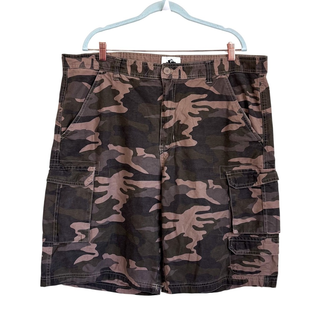 Old Mill Mens Camo Cargo Shorts‎ Size 40 Brown Utility Outdoor Hiking Baggy Work